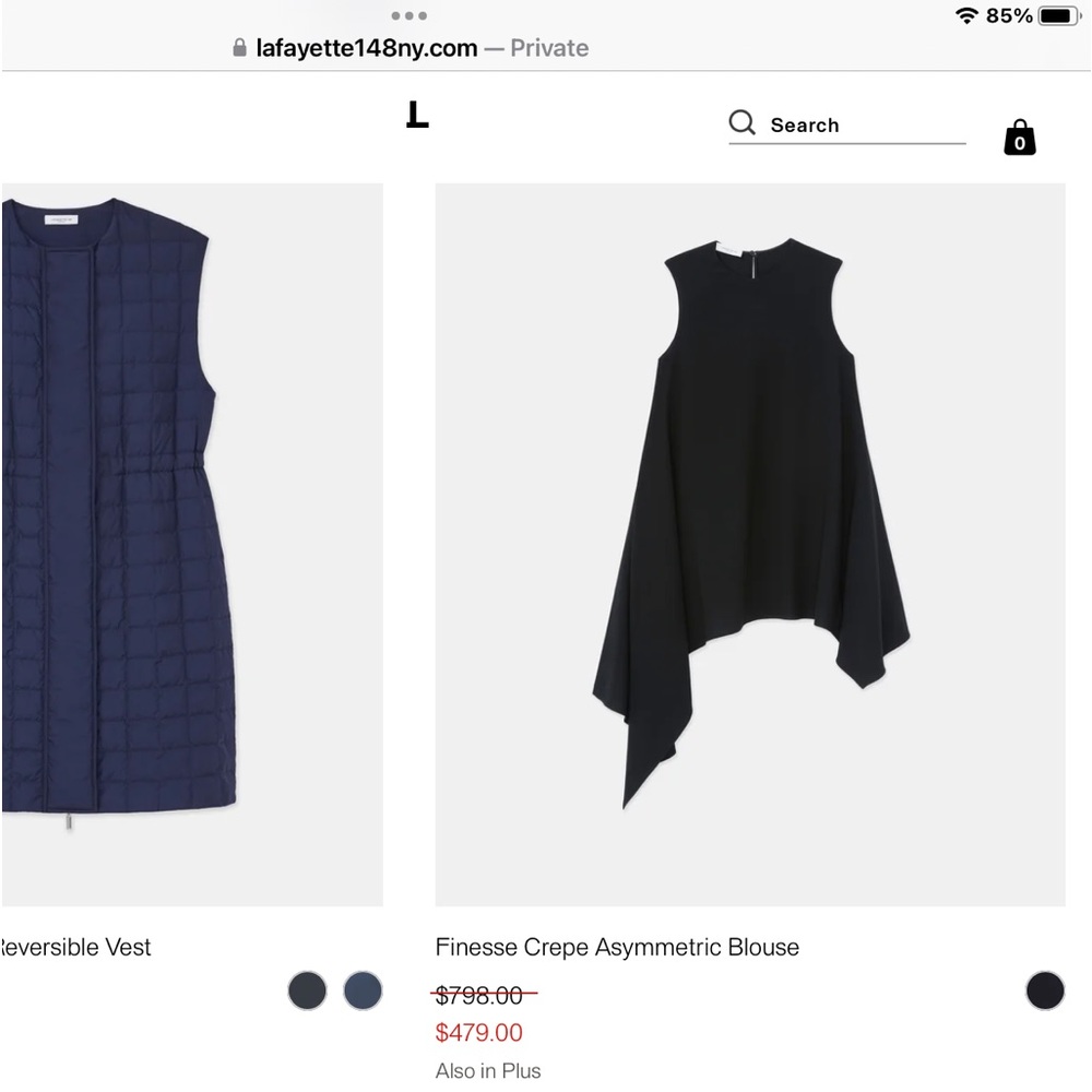 Lafayette 148 New York Ladies Long Line Draped Flyaway Black and White… - Picture 3 of 15